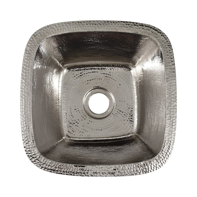 Évier de cuisine / bar encastrable martelé à la main L 13 po x l 13 po Rincon, Nickel poli