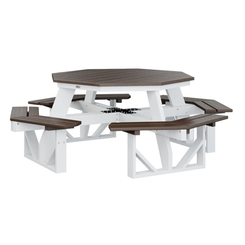 Table de pique-nique Ada , H 29 po x L 85 po x l 85 po, Noyer brésilien / blanc