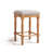 Bar Stools for Kitchen Island & Dining Room, Solid Wood Backless Counter Stools with Linen Upholstery, Nailhead Trim and Rustic Frame for Home Bar-48566622