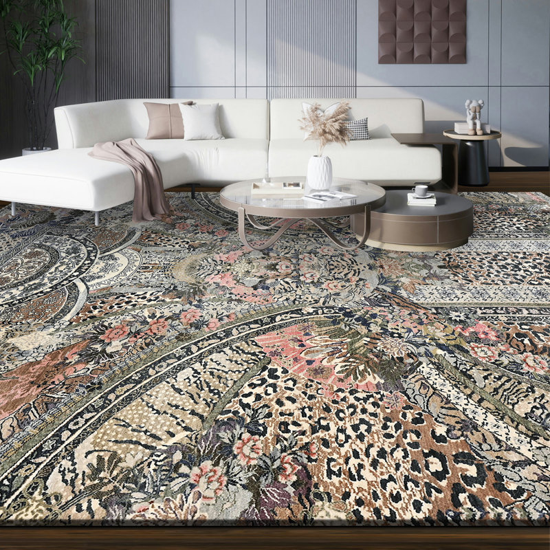 High-Quality Hand-Knotted Beige And Green Area Rug, Rectangle 8' x 10', Beige and Multi