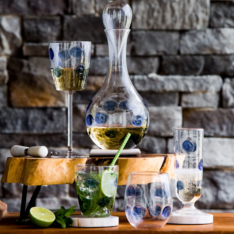 Drop Handmade Wine Glass, Blue