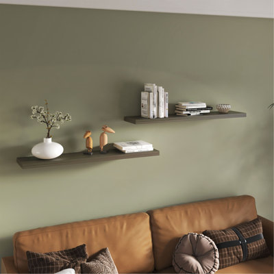 Ensemble de 2 tablettes flottantes de 47 po Ecco, tablettes pour décoration murale pour chambre à coucher, tablettes de rangement pour salle de bain, tablettes pour livres pour le salon