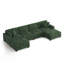 Canapé modulaire rembourré en chenille vert 6 pièces avec coussins décoratifs et repose-pieds amovibles-1794870456-1794870458