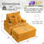 Chaise longue modulaire en velours côtelé l 39 po Blossie-1778794726