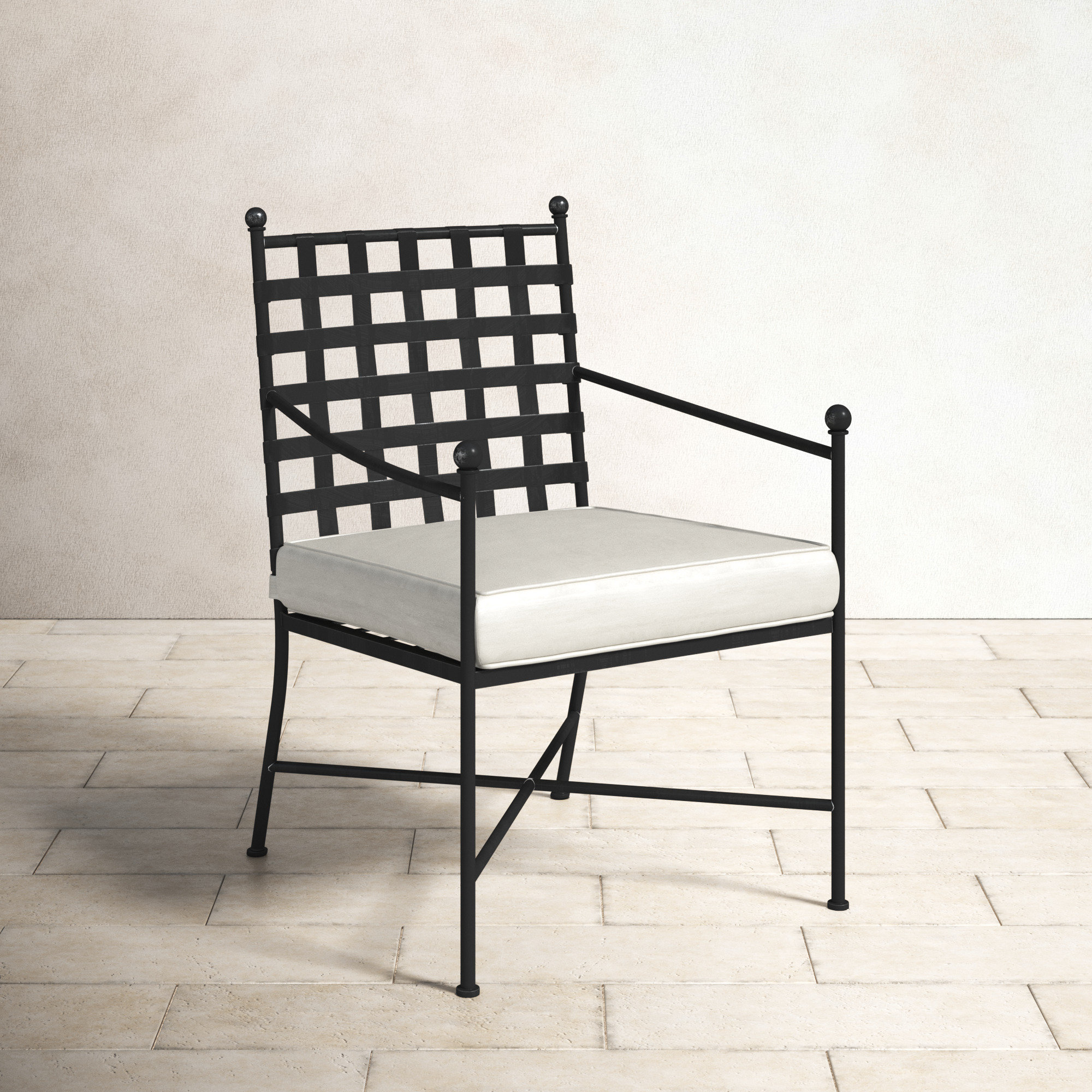 Lucier Patio Dining Armchair with Cushion & Reviews Birch Lane