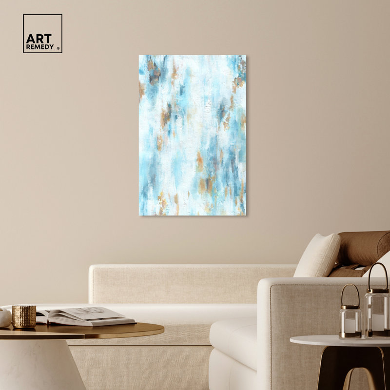 Large Blue and Brown Abstract Canvas Wall Art