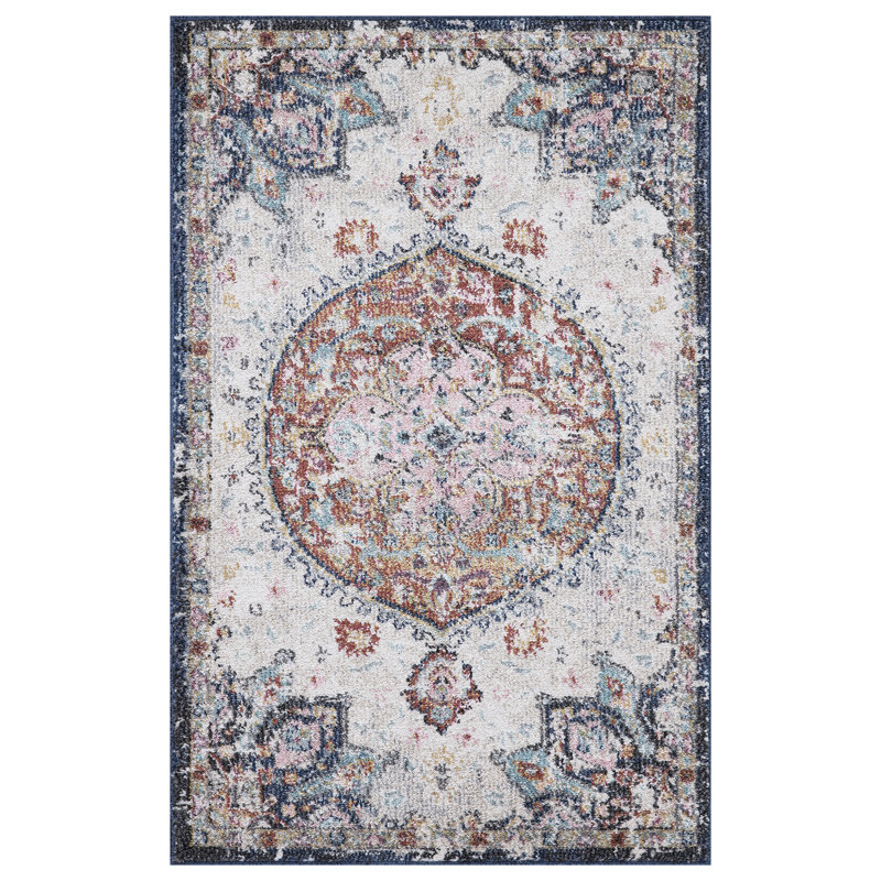 Emmajane ivoire marocain usé / fondu ivoire, Rectangle 2 pi 7 po x 4 pi 1 po