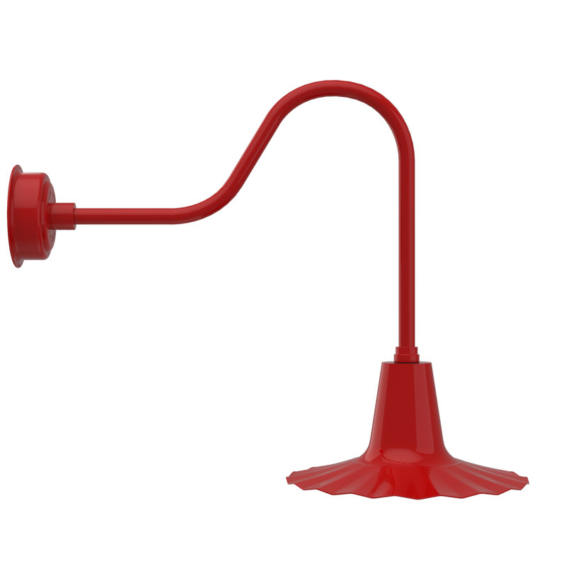 Luminaire de grange d’extérieur à del Iris, H 7,5 po x l 16 po x P 16 po, rouge
