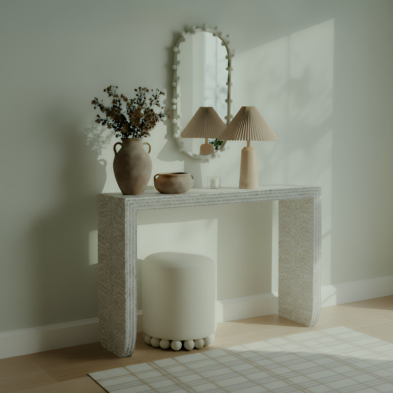 Cyprus Cream Capiz Shell Console Table