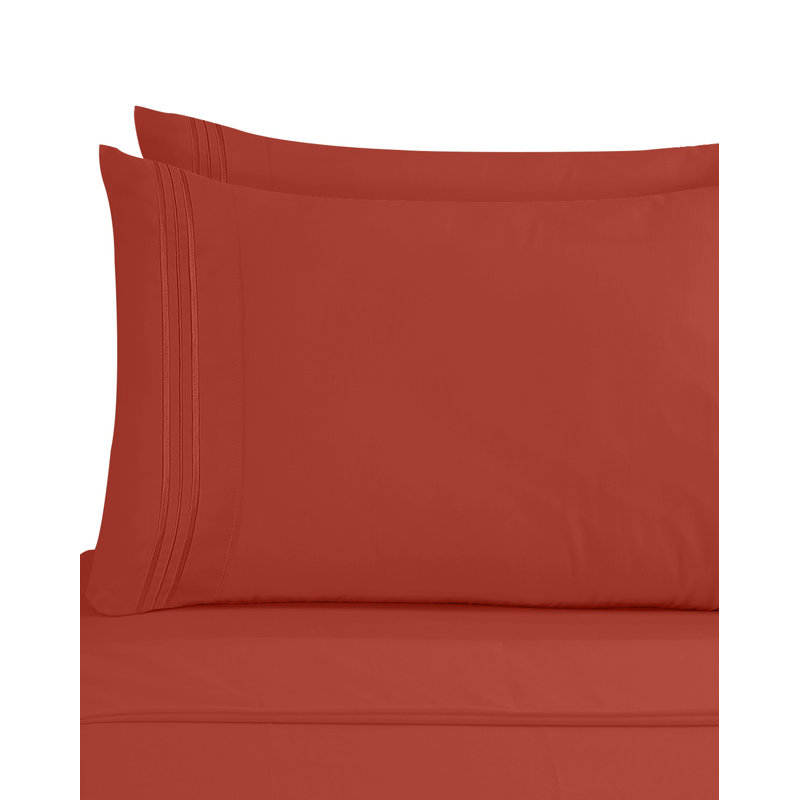 Taie d'oreiller en microfibre de qualité supérieure, Très grand, Orange rouille