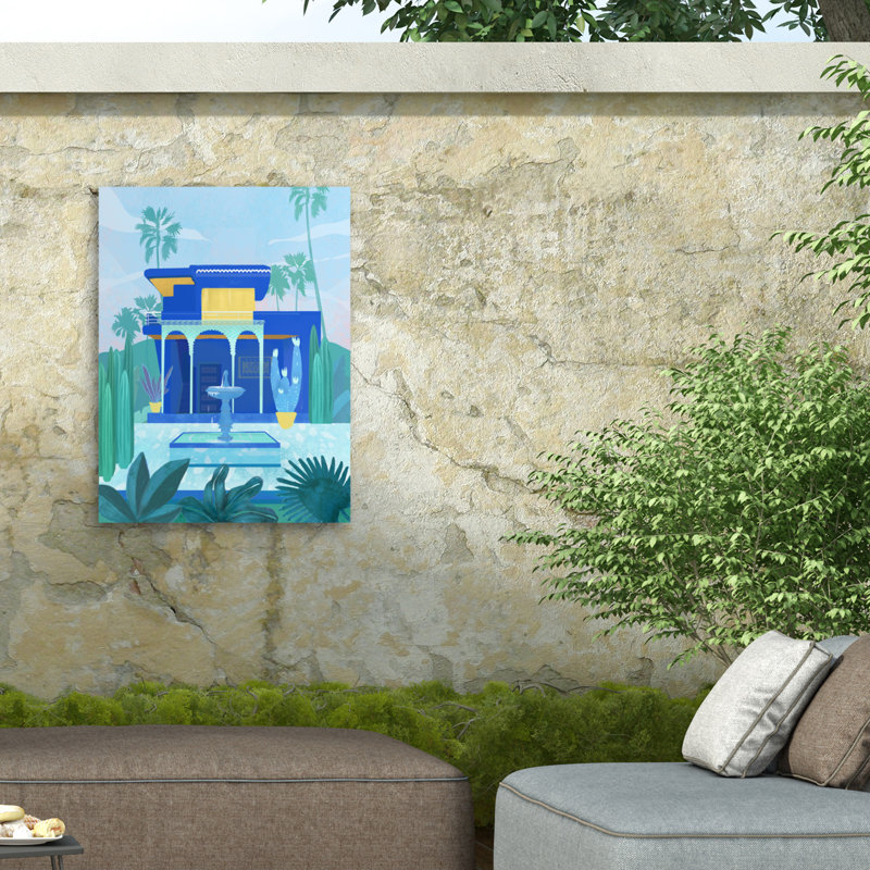 Jardin marocain bolognaise sur impression sur toile, H 19 po x l 14 po