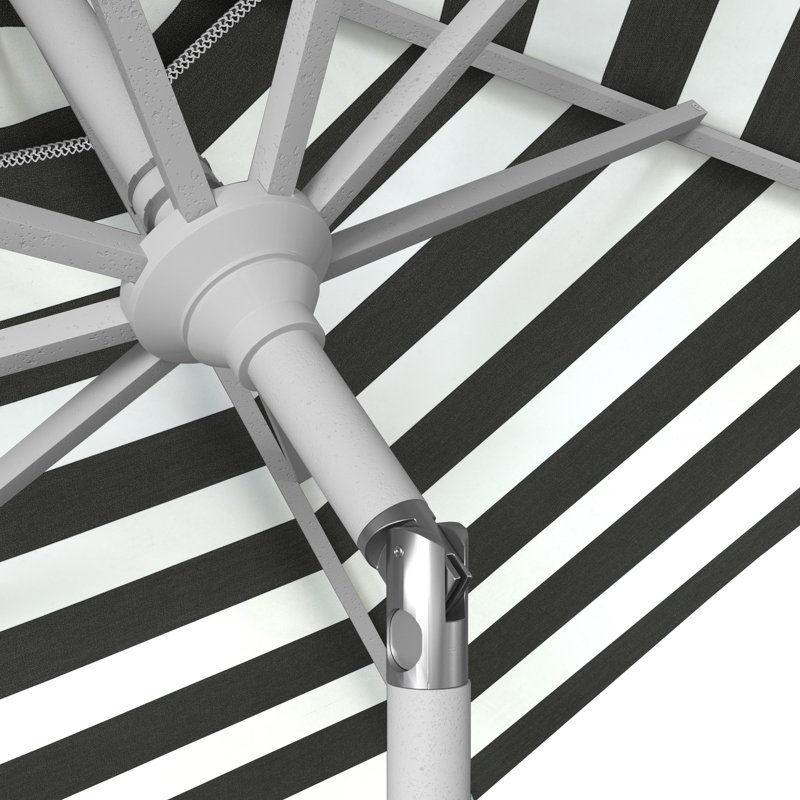 Parasol de marché 7,5', Blanc, Sunbrella®, Cabana classique à rayures noires Sunbrella®