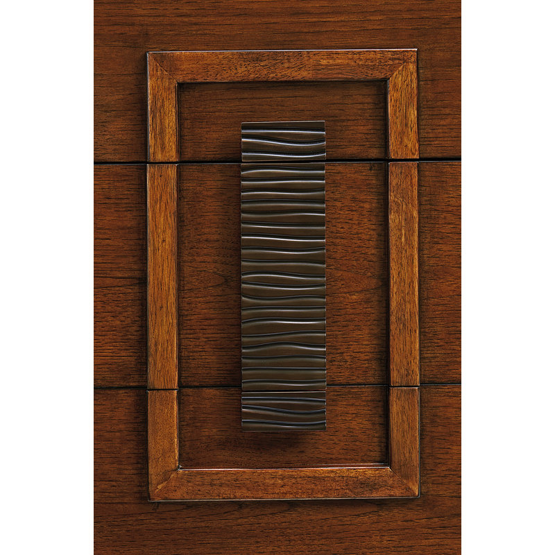 Brown Transitional 3-Drawer Wooden Nightstand