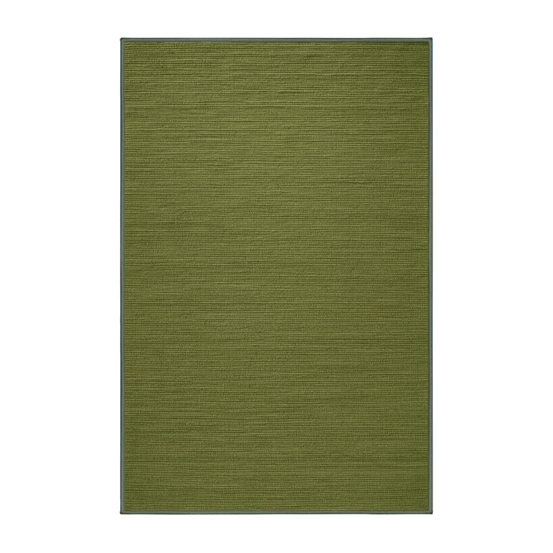 Machine Washable Solid Green Area Rug, Rectangle 3' x 5'