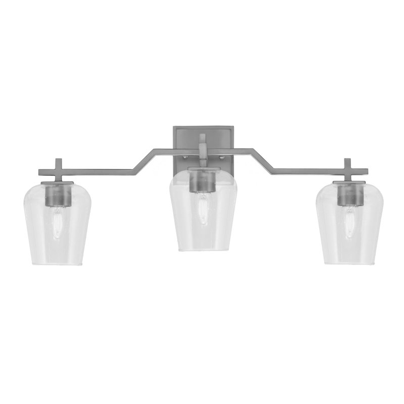 Bar pour salle de bain Headland illustré avec verre à bulles transparent de 5 po, H 10,75 po x l 25,75 po x P 5,75 po, Nickel