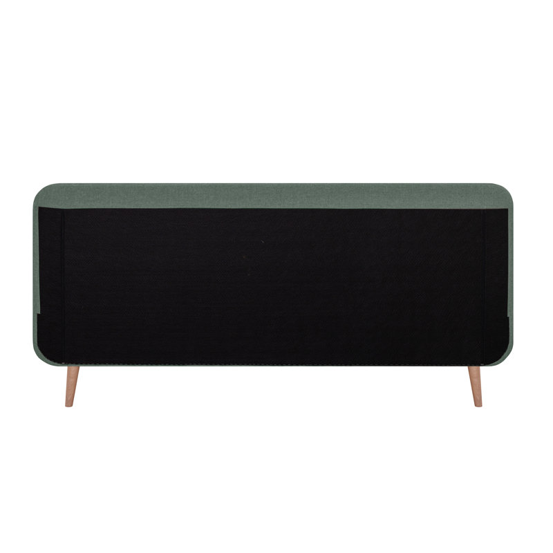 Akinruntan Upholstered Bed with Mattress, Moss, 180 x 200 cm