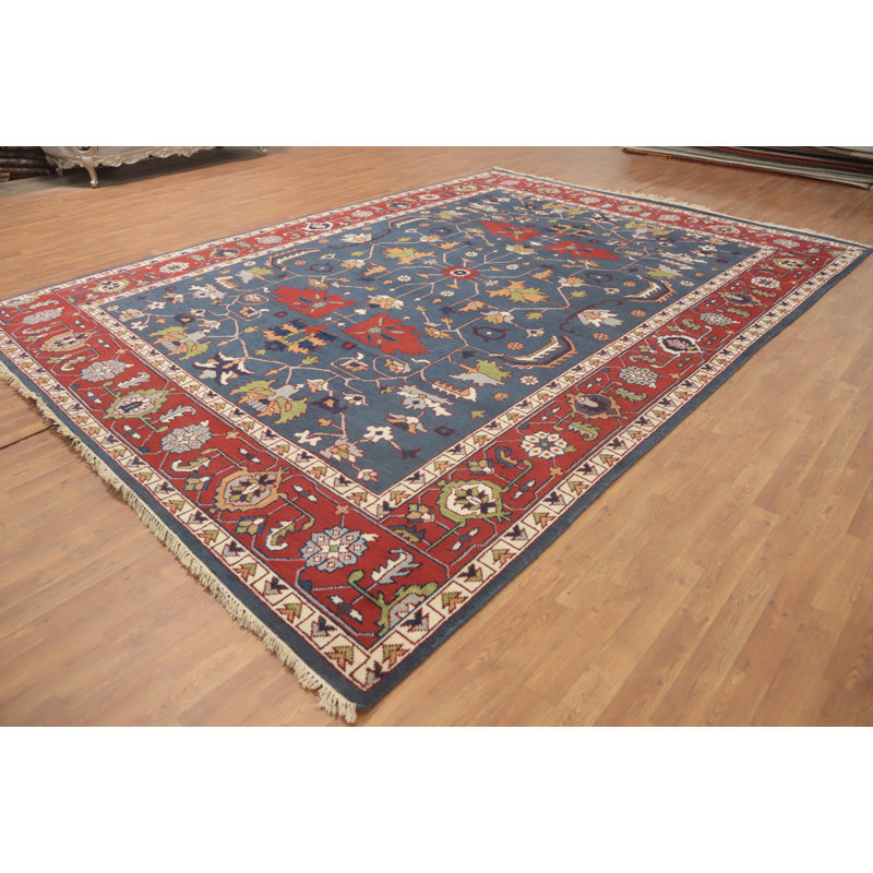 Grand tapis indien Oushak fait à la main 10 x 14 po