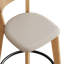 Tabouret à hauteur de comptoir en bois massif de 37 po avec coussin en lin doux-230393491