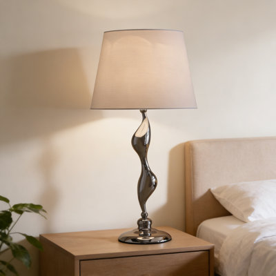 24-Inch Erte Art Deco Silhouette Silver Table Lamp