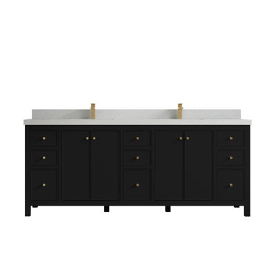 Chicago 84'' Double Bathroom Vanity with Top