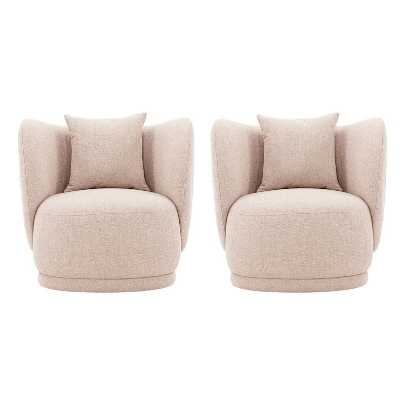 Fauteuil demi-tonneau Siri, Lin jaune blé