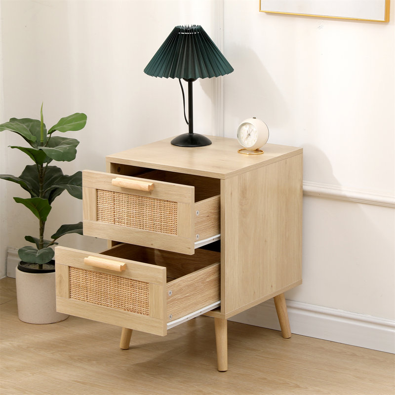 Alivianna 40cm W Solid + Manufactured Wood Bedside Table
