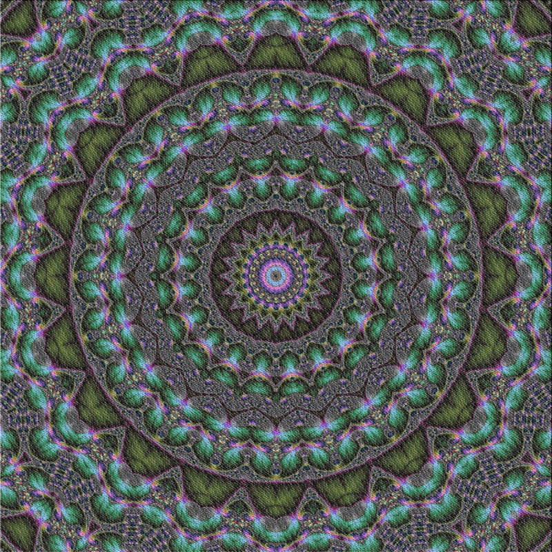 Tapis vert/gris tissé à la machine, Carré 8 pi