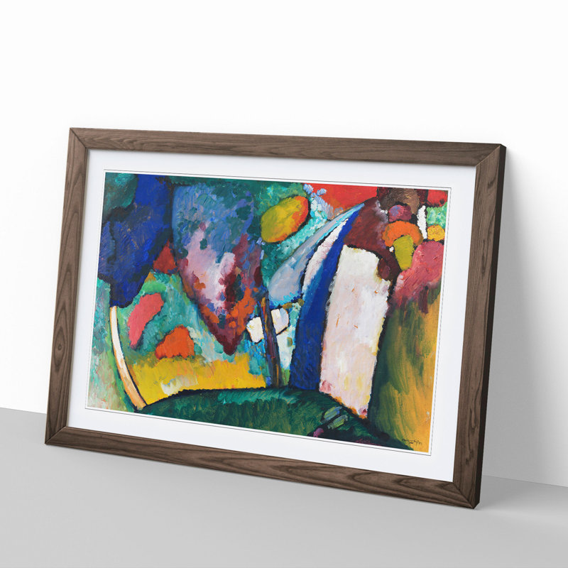 The Waterfall by Wassily Kandinsky - Picture Frame Painting, 27cm H x 36cm W x 2cm D, Walnut