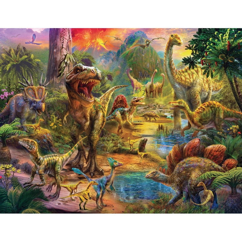 Landscape of Dinosaurs Wall Mural