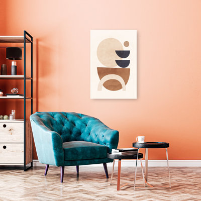 Earthy Geometric Shapes Abstract Contemporary Geometric Wall Art Print