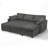 84" Corduroy L Shaped Sofa W/ Pull Out Sofa Bed & Adjustable Backrests-1137007605