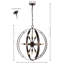 Luminaire suspendu orbe 12 lumières Wahibah