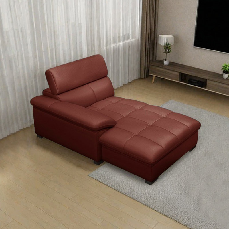 Fauteuil inclinable en similicuir léger de style luxueux, Orienté à droite, Rouge datte