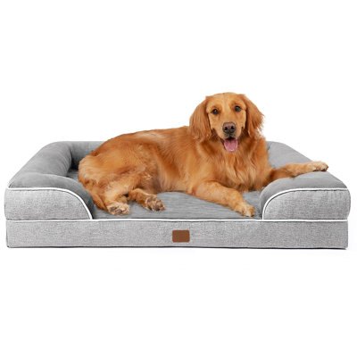 Orthopedic Dog Beds Large Sized Dog, Waterproof Memory Foam Large Dog Bed With Sides, Non-Slip Bottom Large Pet Bed With Washable Removable Cover, Gre -  Corrigan Studio®, 44A26D62D12C4D0387B6E4DDF257E6C3