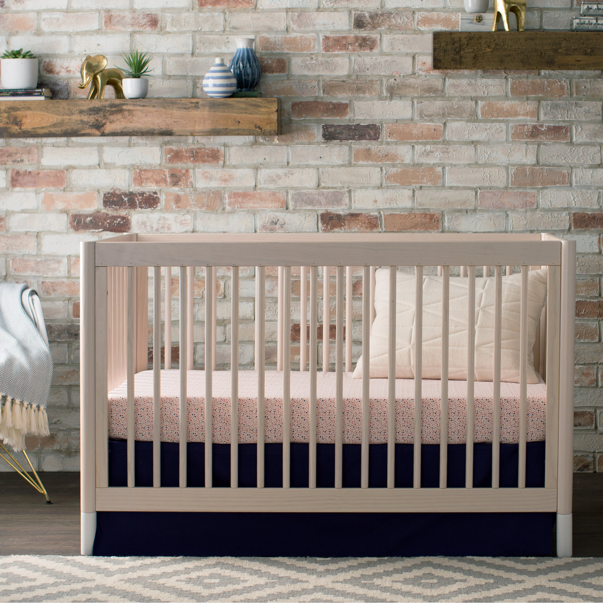 Gelato 4-in-1 Convertible Crib, Washed Natural/White