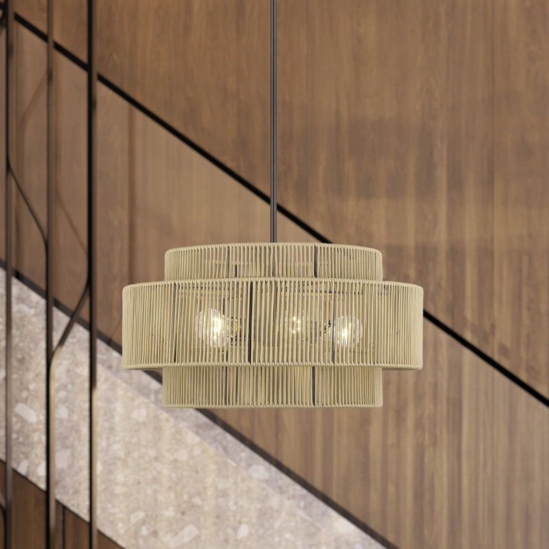 Lustre suspendu 5 lumières Asllan, Doré, Bronze