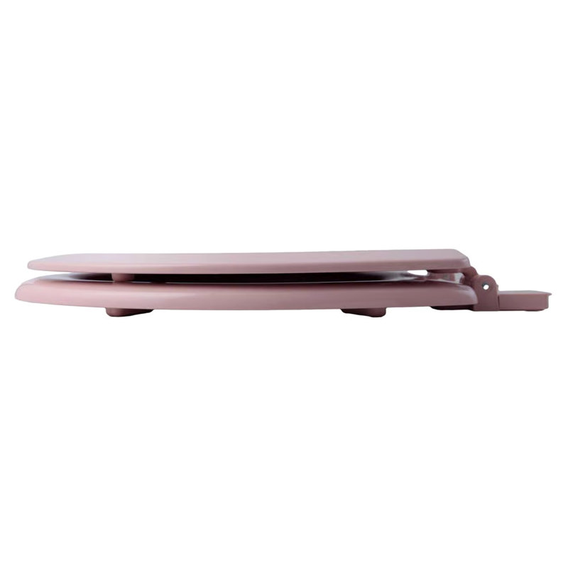 Oakbrook Collection Laurel Round Pink Wood Toilet Seat, Pink
