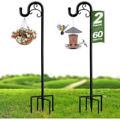 Adjustable Shepherds Hook For Bird Feeders For Outside