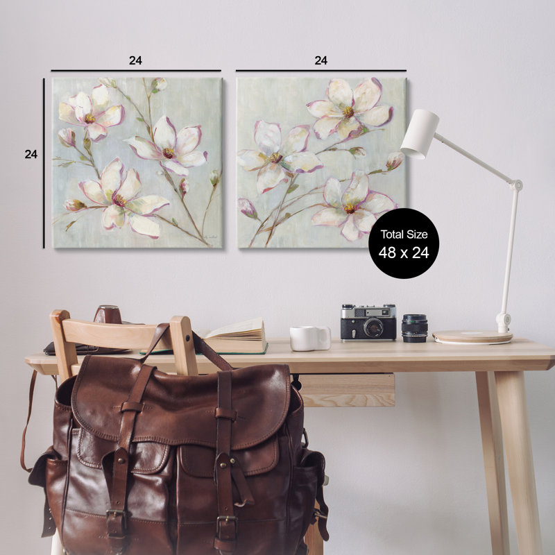"Spring Tree Blooms", ensemble de 2 toiles murales par Sally Swatland, H 24 po x l 24 po