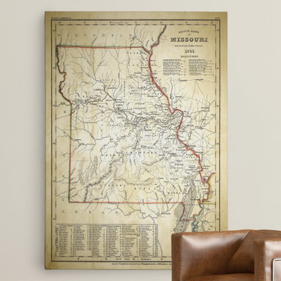 Antique Map Missouri II - Graphic Art on Canvas