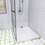 Écran de douche à accès fixe 46 po x 72 po, cloison de douche fixe à panneau humide, cadre en aluminium noir