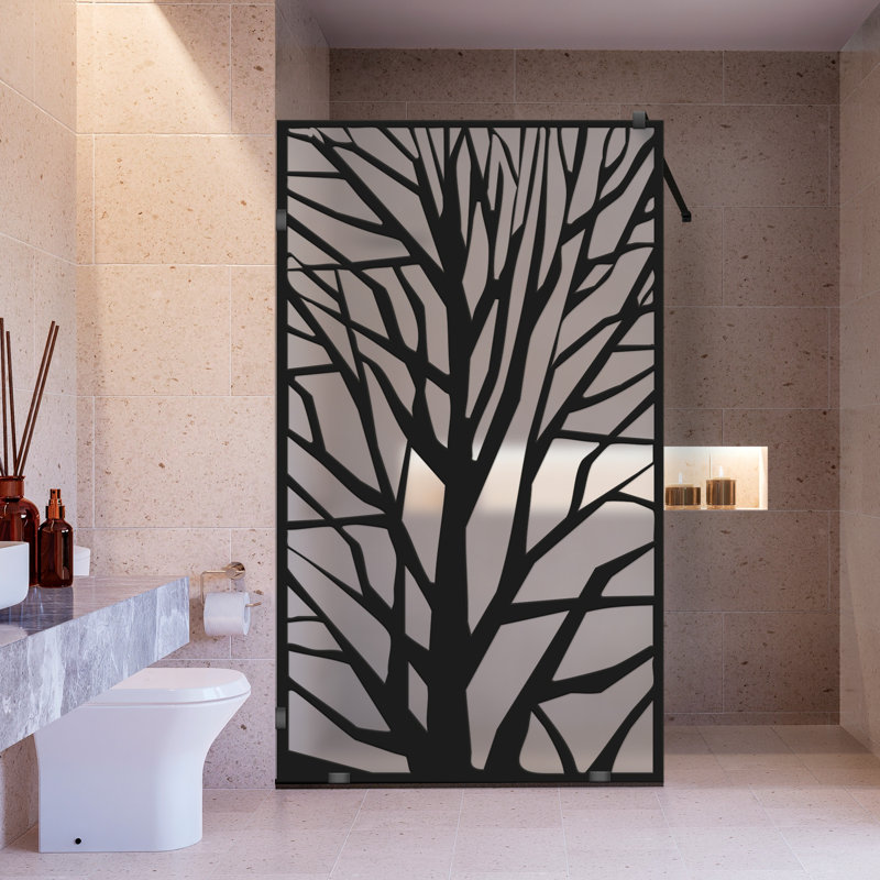 Panneau de douche en verre français sans cadre l 37-1 / 2 po x H 75 po, Gauche, Gelé