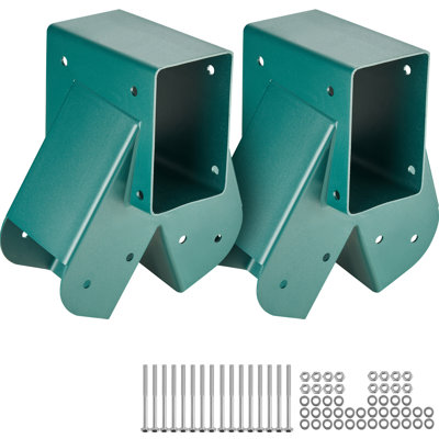 A-Frame Middle Swing Set Brackets, Heavy Duty Carbon Steel Swing with Mounting Hardware, DIY Swing Bracket Swing Kit for 4x4  (actual 3.7" x 3.7") Legs & 4x6 (3.7" x 5.7")Beam, Green