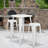 Gyeong 23.75'' Square Metal Indoor-Outdoor Bar Table Set with 2 Square Seat Stools-22109152