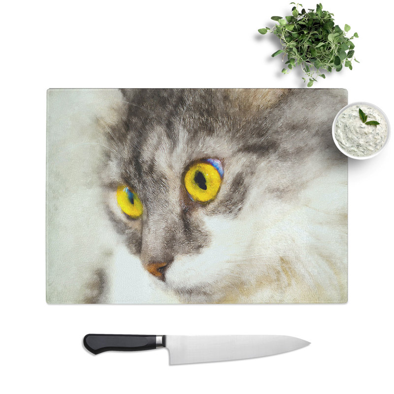 Portrait of a Cat Vol.8 Painting Chopping Board, 0.4cm H x 28.5cm W x 39cm L