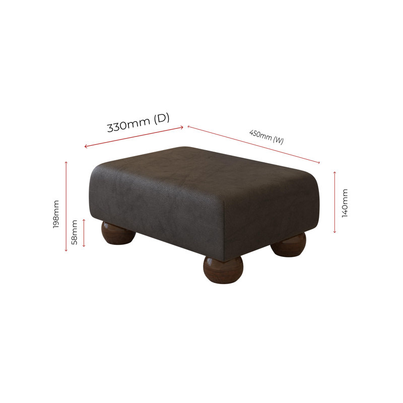 Collado Wood Bun Feet, Black, Style Leather, Mahogany