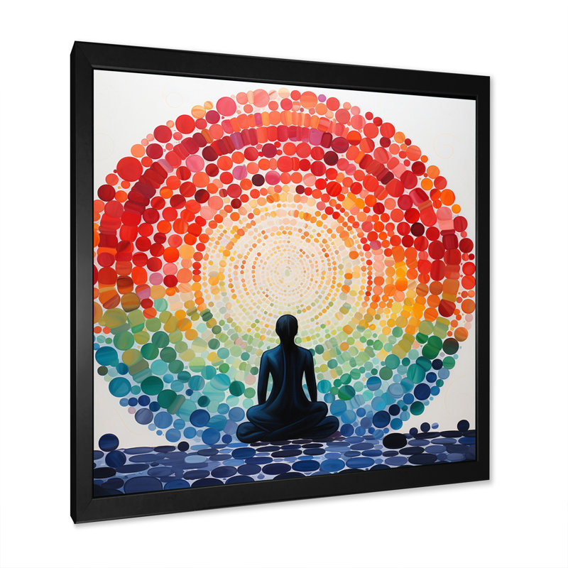 «Colorful Meditation Harmony of Mind» - impression, H 24 po x l 24 po x P 1 po, Cadre simple noir