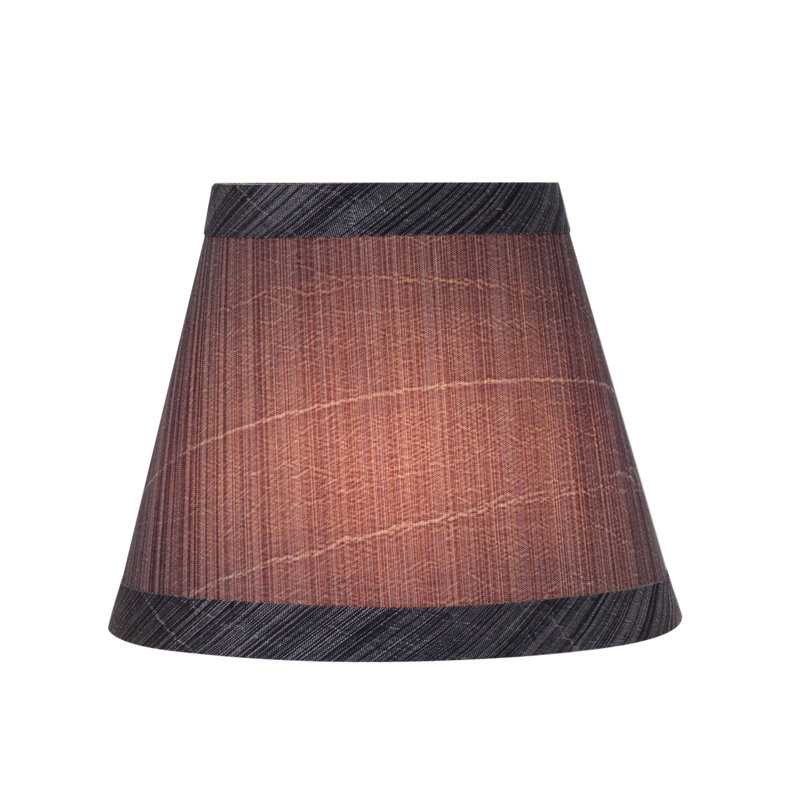 Set of 6 Gray and Black Synthetic Fabric Empire Lamp Shades