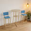 Ensemble de table de bar 3 pièces, petite table de salle à manger pour 2 personnes, table de bar de cuisine noire avec rangement, tabourets à coussin épais avec dossier pour la salle à manger et le bistro