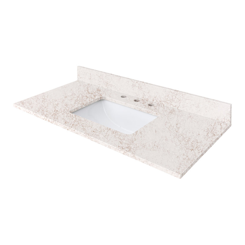 43 po Comptoir en quartz gris avec évier rectangulaire Lotte Radianz Ural, Séduisant
